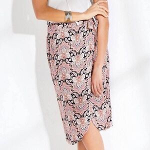 Maurices Paisley High Rise Midi Wrap Skirt SZ L NWT